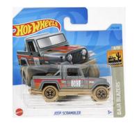Hot Wheels Jeep Scrambler - Baja Blazers 8/10 - HKG78 - Carte courte - Véhicule tout-terrain - Camion - Gris métallisé - Mattel 2023 - 1:64