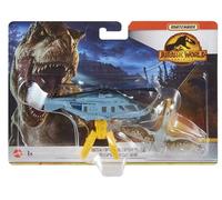 Hot Wheels Jurassic World Rebirth, véhicule et figurine de la collection dinosaure (Quetzal-Copter Quetzalcoatus)
