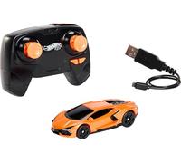 Hot Wheels Lamborghini Revuelto Voiture télécommandée à l’échelle 1/64, Recharge par câble USB, Courses et Cascades sur et Hors Piste avec accélérateur Turbo, HWW55