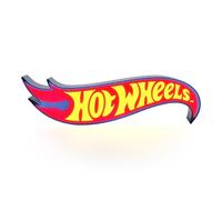 Hot Wheels Lampe avec logo - Veilleuse sous licence officielle avec logo de course, décoration de salle de jeux et cadeau pour garçons et filles, accessoire de voiture et de chambre à coucher pour