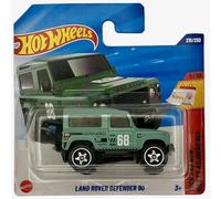 Hot Wheels Land Rover Defender 90 - Then and Now 6/10 - JBC16 - Carte courte - Vert - Mattel 2025 - Modèle Land Rover sous licence au look tout-terrain à l'échelle 1:64