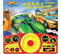 HOT WHEELS: LET'S RACE - ¡PIZZA A TODA VELOCIDAD! LIBRO SONORO CON VOLANTE - LIBRO INTERACTIVO CON 13 BOTONES DE SONIDOS - PI KIDS