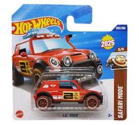 Hot Wheels Lil Roar HYW44 Safari Mode 5/5 Carte courte rouge tout-terrain Mini Hella KW Mini licence Mattel 2025 1:64