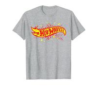 Hot Wheels - Logo Shattered T-Shirt, Homme, Gris Chiné, 5XL