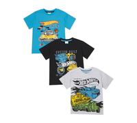 Hot Wheels Lot de 3 t-shirts à manches courtes pour garçons | Produit officiel, Multicolore, 7-8 ans