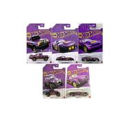 Hot Wheels Lot de 5 voitures moulées sous pression, collection Pearl & Chrome 57e anniversaire (véhicule Chase non inclus)