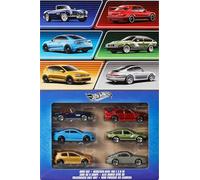 Hot Wheels Lot de 6 voitures jouets moulées sous pression à l'échelle 1:64 avec décoration surélevée (les styles peuvent varier)