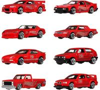 Hot Wheels Lot de 8 voitures et camions miniatures moulés sous pression à l'échelle 1:64 avec décoration et emballage spéciaux Mattel 80e anniversaire