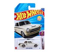 Hot Wheels Lotus Cortina HYW46 Compact Kings 10/10 Carte courte Blanc/vert Lotus Licence Mattel 2025 1:64