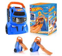 Hot Wheels Mallette de protection 2 en 1 HWCC14 Cefa Toys – 20 voitures, 4 pistes, Multicolore