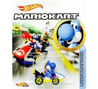 Hot Wheels Mario Kart Character Car Diecast 1:64 Scale - Voiture Yoshi Bleu - Neuf