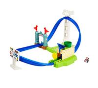 Hot Wheels Mario Kart Coffret Circuit Lanceur et véhicule Mario Kart | Playset inspiré du jeu vidéo & kart moulé sous pression pour enfants & fans, 5+ ans, HGK59