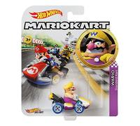 Hot Wheels Mario Kart - GBG32 - Voiture en métal 1/64 - Characters Cars - Personnage Wario Standard Kart