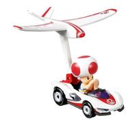 Hot Wheels Mario Kart Glider - Véhicule en métal 1:64 - Toad P-Wing + Plane Glider