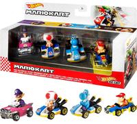 Hot Wheels Mario Kart Vehicle 4-Pack, Set of 4 Fan-Favorite Characters Includes