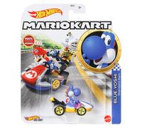 Hot Wheels Mario Kart Voiture en métal 1:64 - Figures Blue Yoshi Standart Kart