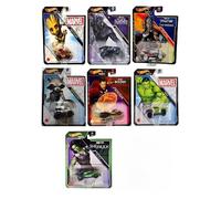 Hot Wheels Marvel Character Cars Pack de 7 véhicules - Groot, Black Panther, Thor, Rocket, Doctor Strange, Hulk et She Hulk