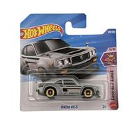 Hot Wheels Mazda RX-3 - JJJ82 - Compact Kings 5/10 - Carte courte - Argent - Modèle sous licence officielle - Moteur oscillant - Mattel 2026 (106/250) - 1:64