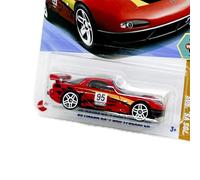 Hot Wheels Mazda RX-7 Drift '95 (JBB57) - 70's vs 90's series 9/10 Rouge avec décalcomanies de course - Echelle 1/64 - Modèle Mazda sous licence