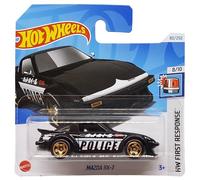 Hot Wheels Mazda RX-7 - HW First Response 8/10 - HTD54 - Carte courte - Police - Noir - Mattel 2024-1:64