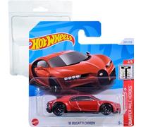 Hot Wheels '16 Bugatti Chiron Quarter Miles Heroes 2/5 (201/250) HTB88 Rouge 2024 + Protecteur Short Card Frikimonkey