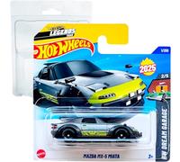 Hot Wheels Mazda MX-5 Miata HW Dream Garage 2/5 (1/250) HYW18 Gris 2025 + Protecteur court Card Frikimonkey