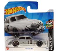 Hot Wheels Voiture miniature Jaguar MK1 – HW Race Day 6/10, carte courte, Castrol – Gris 1:64