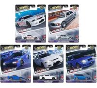 Hot Wheels Modern Classics FPY86-961E Lot de 5 voitures moulées sous pression, Nissan Skyline GTR, Mercedes-Benz 190E, Subaru Forester STI, édition limitée