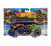 Hot Wheels Monster Trucks - Coffret 2 véhicules Monster Truck Double Démolition - Petites Voitures - 3 ans et +