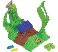 Hot Wheels Monster Trucks Arena Smashers Glow-in-The-Dark Gunkster Kit de jeu avec 1 kit de jeu Glow-in the Dark à l'échelle 1/64 et 2 voitures à écraser