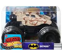 Hot Wheels Monster Trucks Batman Gobelet à l'échelle 1:24, motif camouflage foncé, fonction Knight Crash Attack