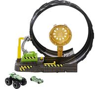 Hot Wheels - Monster Trucks - Circuit Looping - Coffret avec Vehicule et Voiture - Roues Geantes - Piste pour 2 - échelle 1/64 - Cadeau das 3 Ans, HBH70