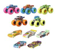 Hot Wheels - Monster Trucks - Coffret 10 Véhicules Phosphorescents - 5 Monster T
