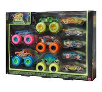 Hot Wheels Monster Trucks - Coffret 10 Véhicules Phosphorescents - Petite voiture - Dès 3 ans
