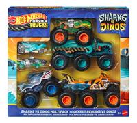 Hot Wheels Monster Trucks -Coffret 6 Véhicules Sharks Vs. Dinos