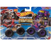 Hot Wheels Monster Trucks Demolition Double 2024, Hotweiler et Scratch Attack, ensemble de véhicules moulés sous pression avec grandes roues, jouet pour enfants à partir de 3 ans