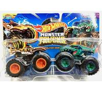 Hot Wheels Monster Trucks Demolition Doubles 1:64 Die-Cast Pack de 2 Tiger Shark vs Mega Wrex