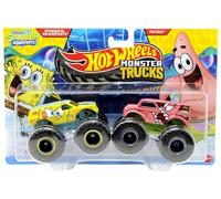 Hot Wheels Monster Trucks Demolition Doubles, Spongebo vs Patrick, métal moulé sous pression à l'échelle 1:64, lot de 2