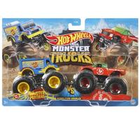 Hot Wheels Monster Trucks - Coffret 2 véhicules Monster Truck Double Démolition - Petites Voitures - 3 ans et +