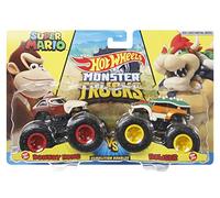 Hot Wheels Monster Trucks Lot de 2 Voitures Nintendo à l'échelle 1:64, Cadeau pour Enfants à partir de 3 Ans (Mattel HDH82)
