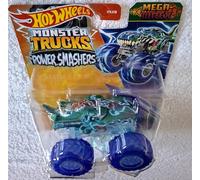 Hot Wheels Monster Trucks Mega-Wrex 2024, Power Smashers, comprend une voiture écrasée