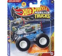 Hot Wheels Monster Trucks Mode avion avec voiture écrasée, Back to Basics 3/6, véhicule moulé sous pression