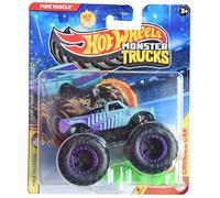 Hot Wheels Monster Trucks Pure Muscle, demi-dangers 1/4 avec voiture écrasée