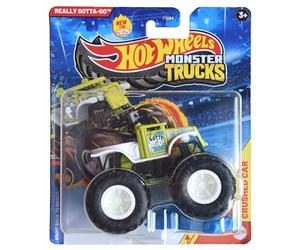 Hot Wheels Monster Trucks Really Gotta Go, comprend une voiture écrasée moulée sous pression à l'échelle 1:64
