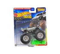 Hot Wheels Monster Trucks Retour vers le futur Machine à remonter le temps avec voiture écrasée, moulé sous pression