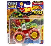 Hot Wheels Monster Trucks Sharks vs Dinos, collection de véhicules moulés sous pression à l'échelle 1:64, édition 2025 (7/8 Team Dino Rageasaur)