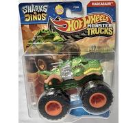 Hot Wheels Monster Trucks Sharks vs Dinos, collection de véhicules moulés sous pression à l'échelle 1:64, édition 2025 (5/8 Team Dino Rageasaur)
