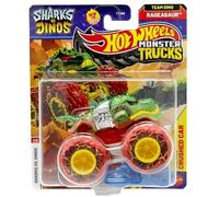 Hot Wheels Monster Trucks Sharks vs Dinos, collection de véhicules moulés sous pression à l'échelle 1:64, édition 2025 (7/8 Team Dino Rageasaur)