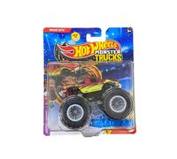 Hot Wheels Monster Trucks Snake Bite, Leading Legends 4/7, comprend une voiture écrasée, moulée sous pression
