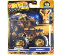 Hot Wheels Monster Trucks Trophée Champions à l'échelle 1/64 Or Chrome Collection 50e anniversaire Bigfoot Vous choisissez Bone Shaker 5 Alarme Gunkster Mega Wrex Tiger Shark (Bigfoot)